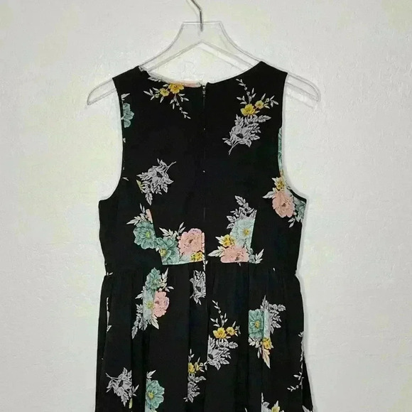 Torrid Black Floral Georgette Midi Dress 14 - Picture 8 of 10